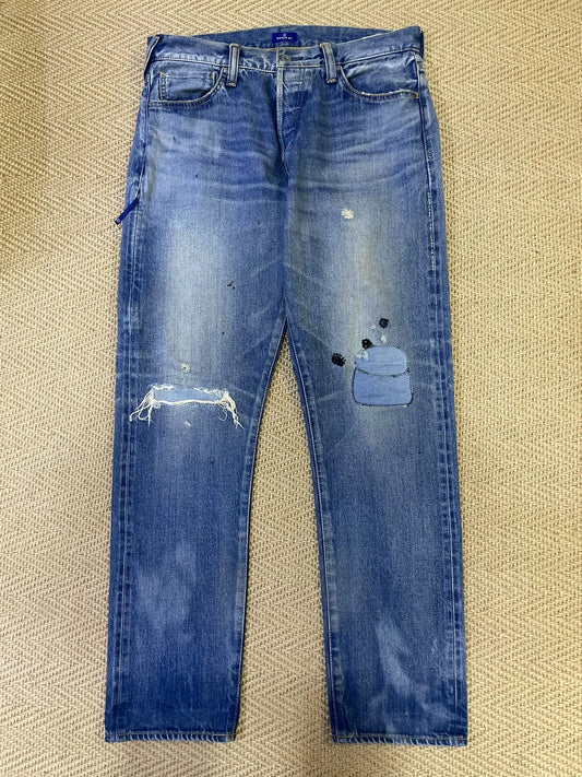 Denim by Vanquish Fragment Distressed Washed Jeans