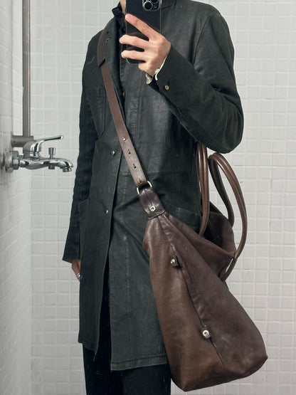 maison martin margiela camel leather travel bag