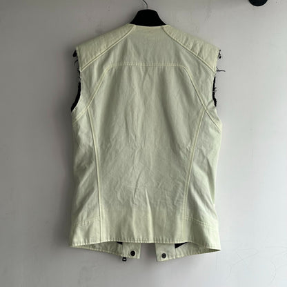 balmain zip vest in off-white color