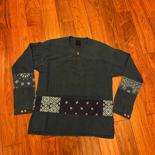 Visvim ICT Kerchief Border Tunic Navy