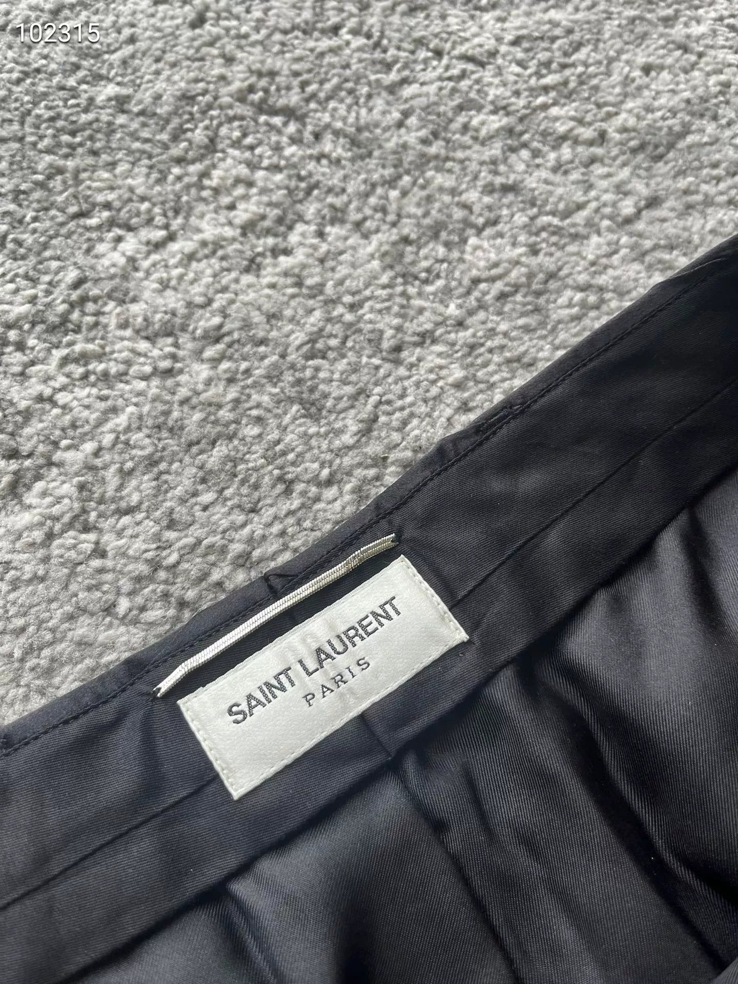 Saint Laurent Black Striped Silk Trousers