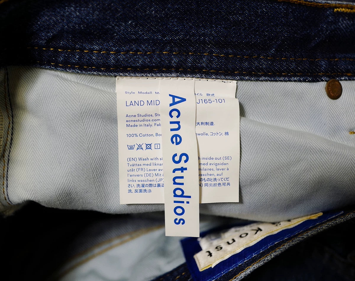 acne studios mid blue denim pants
