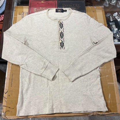RRL Vintage Indian Embroidery Henley Shirt