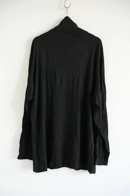 black high-neck wool long sleeve t-shirt