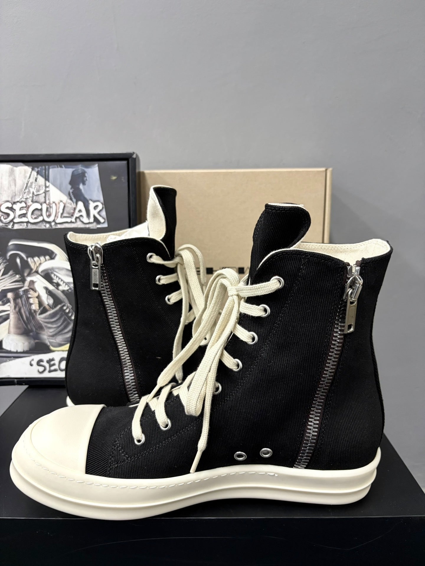Rick Owens 26SS High-Top Canvas Shoes