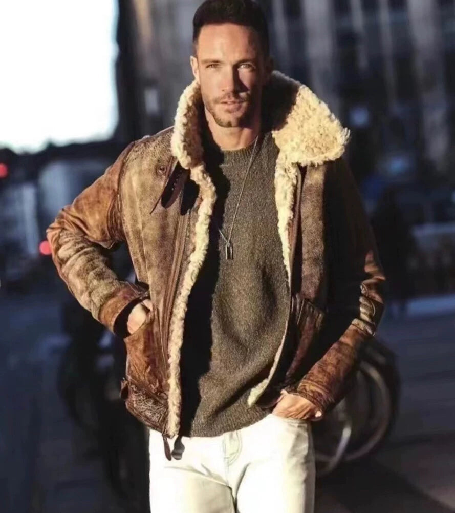 RRL B3 Shearling Leather Jacket