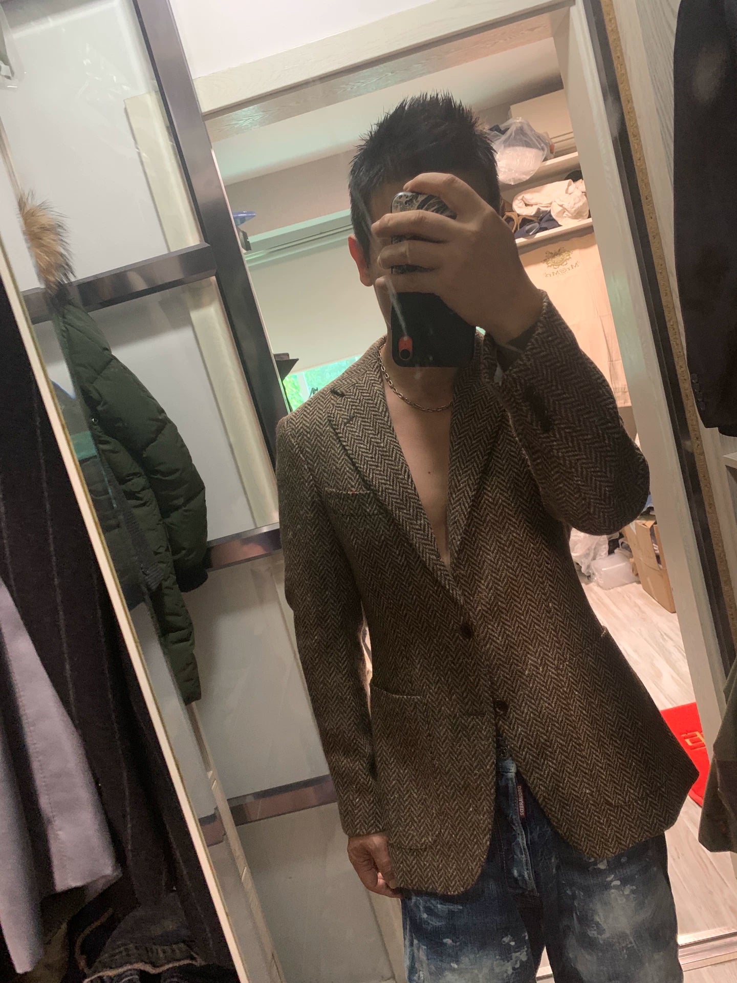 classic herringbone blazer size 46