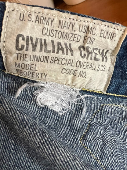 blue high-waisted straight leg jeans