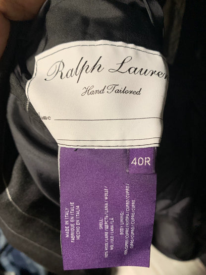 ralph lauren custom tailored gray striped blazer