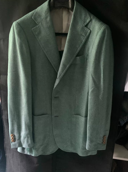 elegant light green silk suit jacket