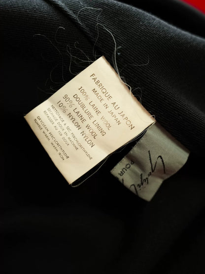 detachable black coat by yohji yamamoto