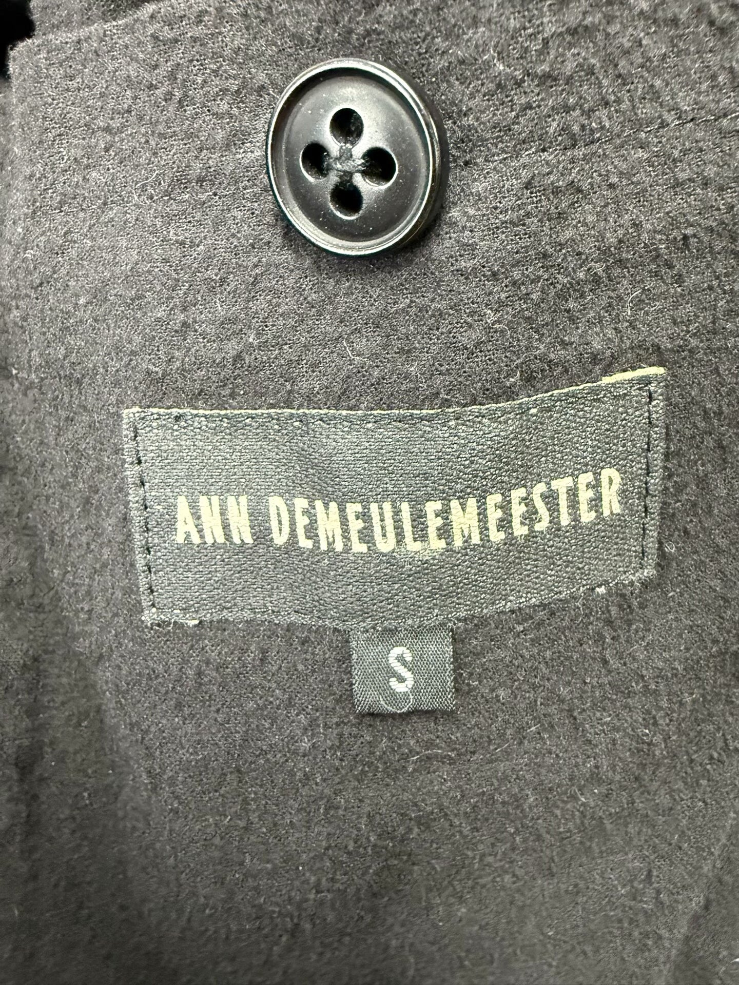 ann demeulemeester long leather jacket size S