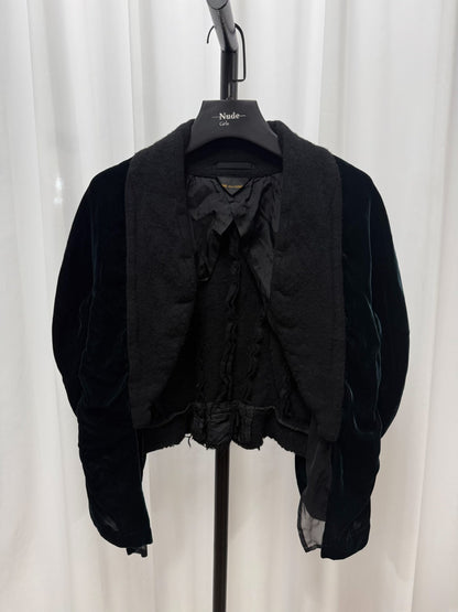 Comme des Garçons Dark Green Velvet Cape Jacket