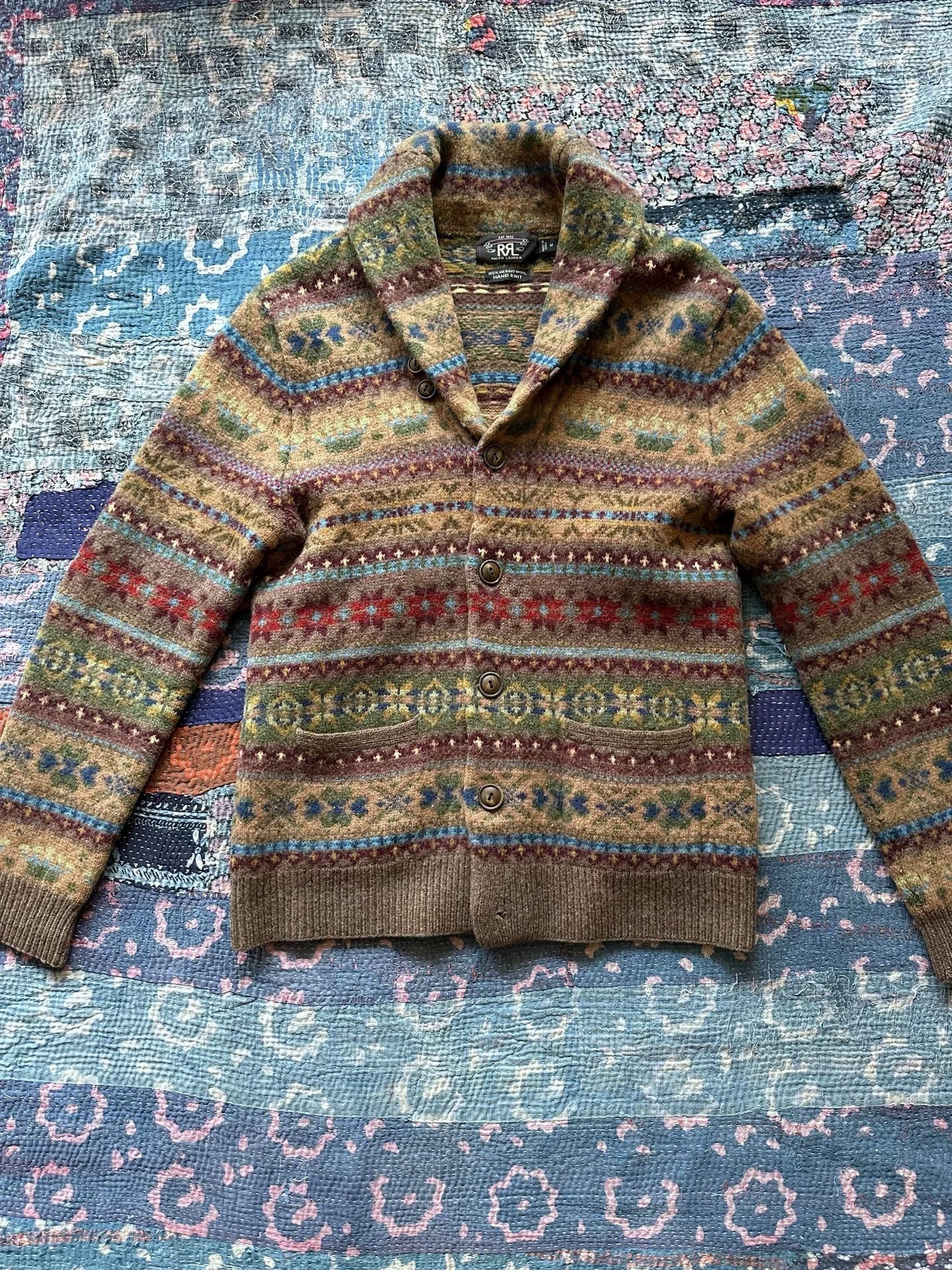 RRL Wool Fair Isle Stripe Sweater