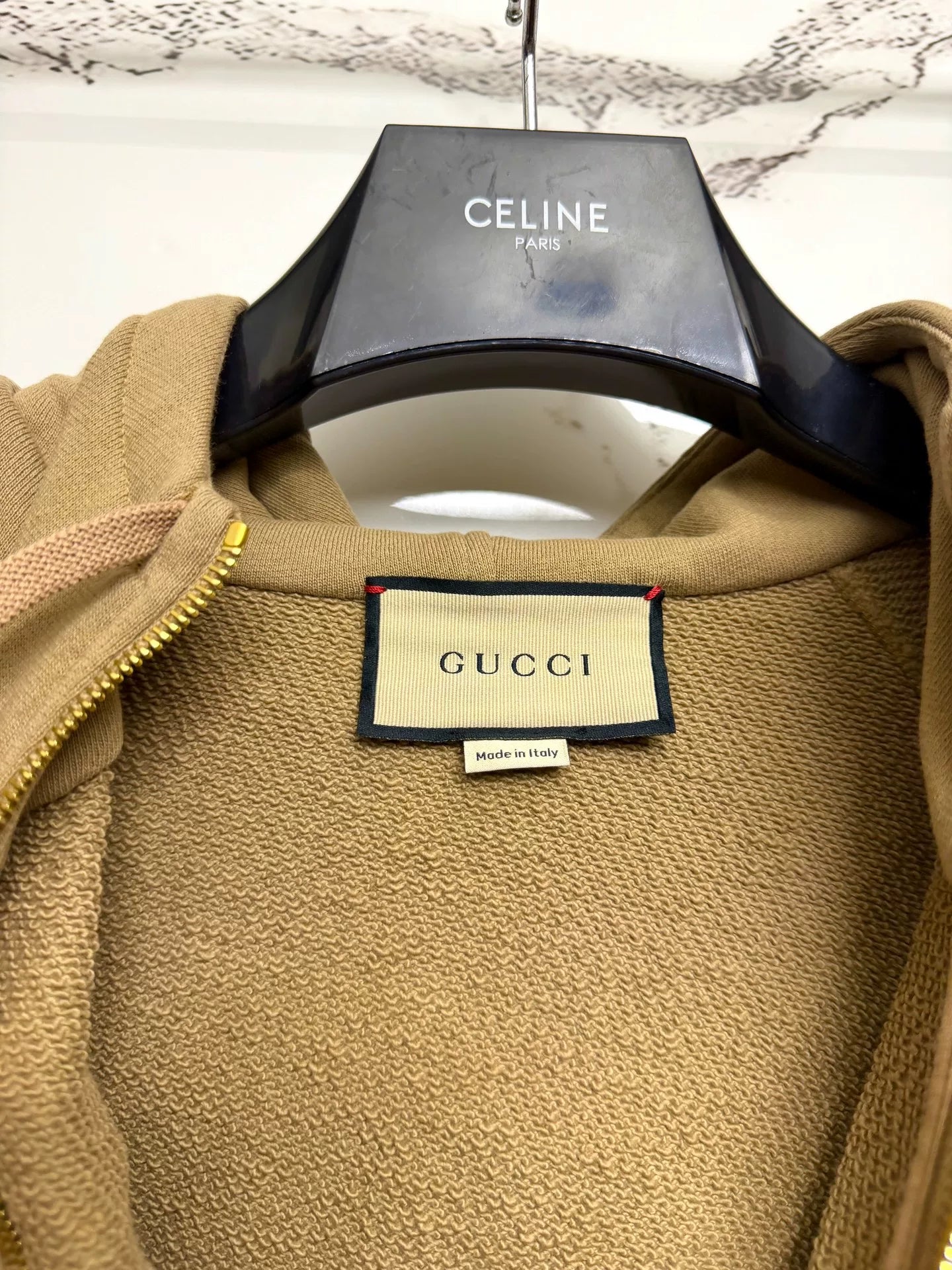 Gucci Khaki Half-Zip Hoodie