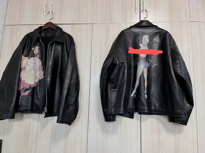 Yohji Yamamoto Velvet Coat with Graphic Design