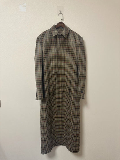 balenciaga houndstooth wool coat with champagne lining