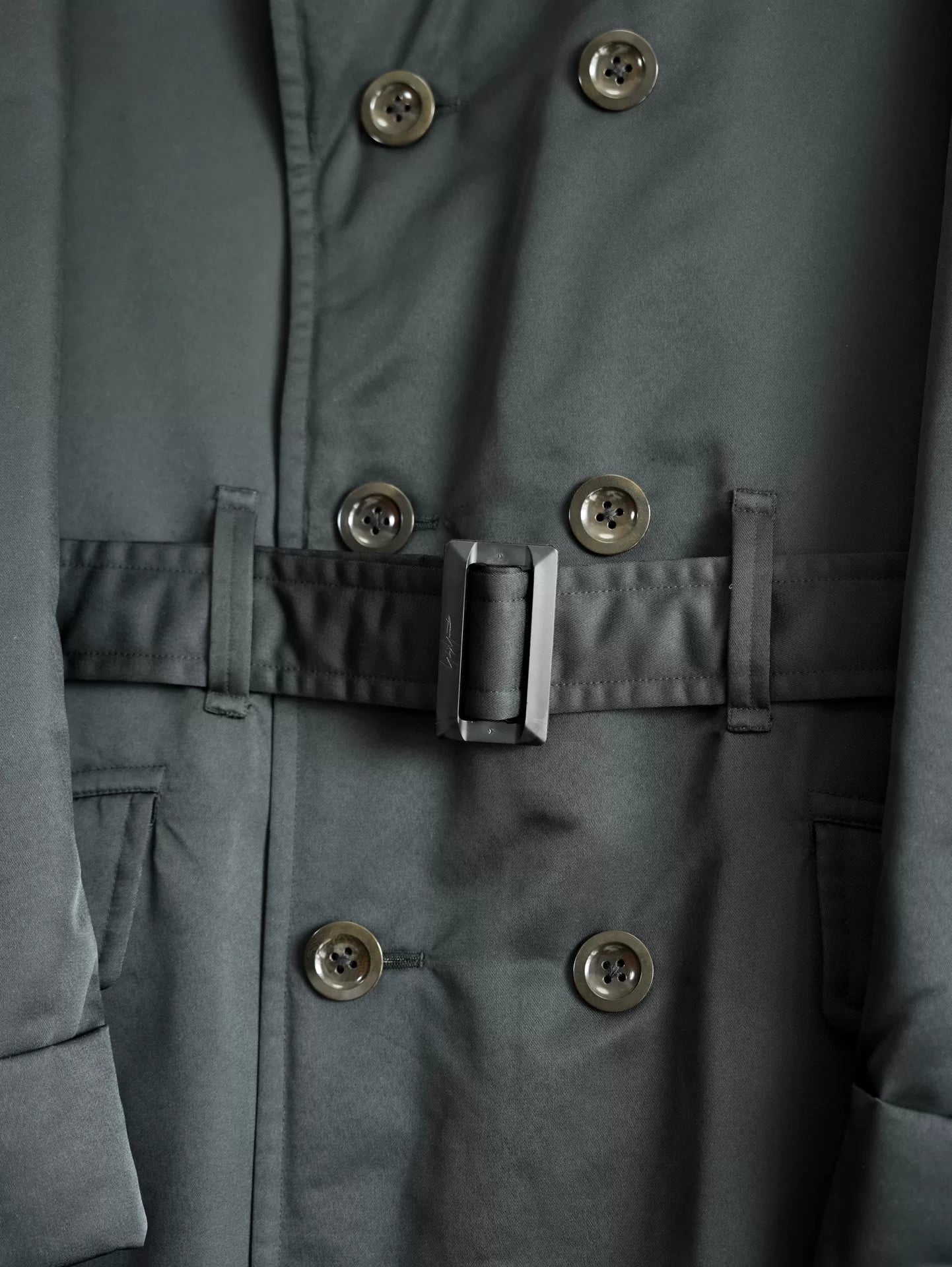 Yohji Yamamoto Black Overcoat with High Collar