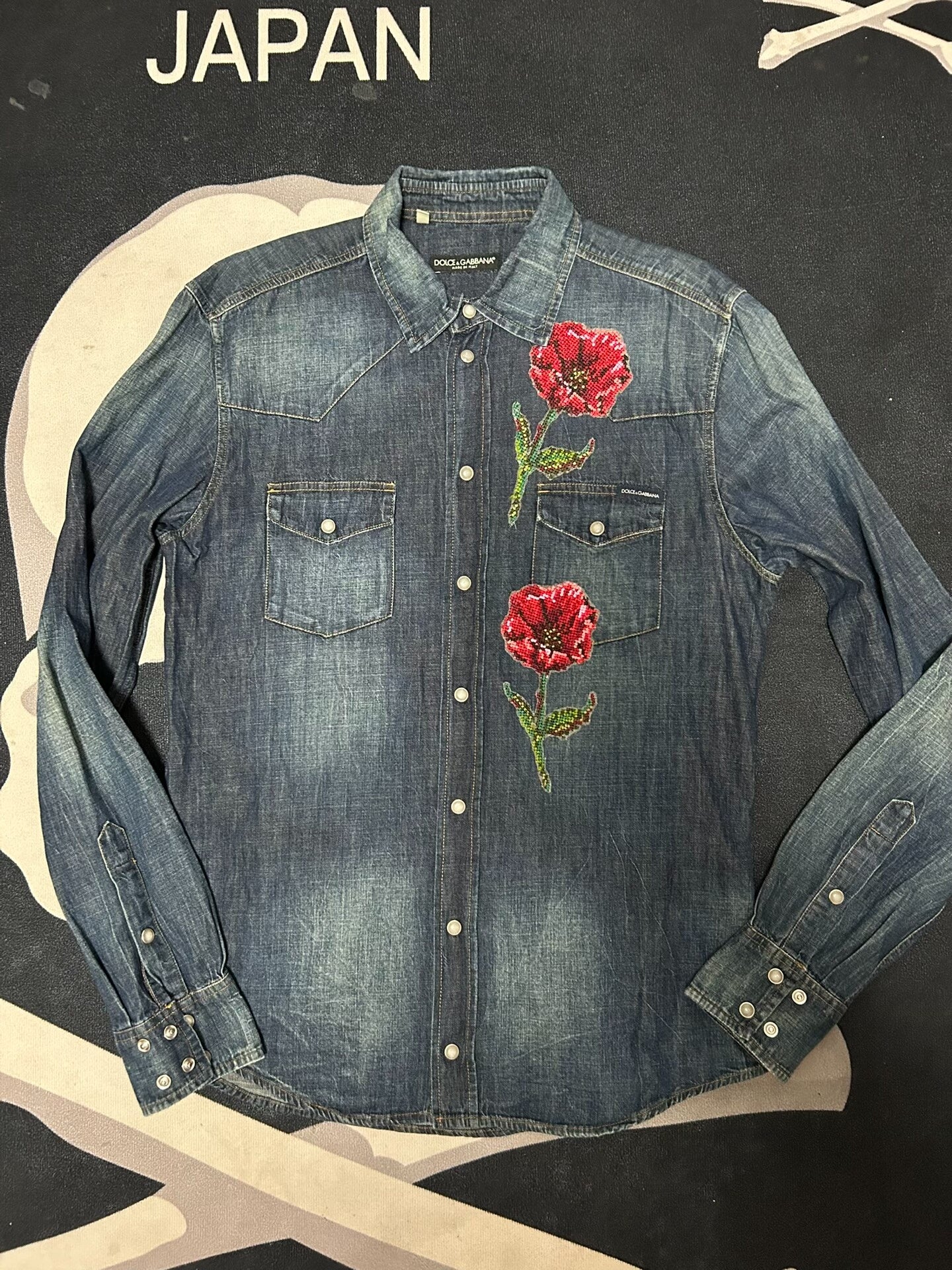 Dolce & Gabbana Floral Denim Shirt