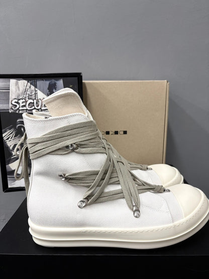 Rick Owens DRKSHDW White High-Top Sneakers