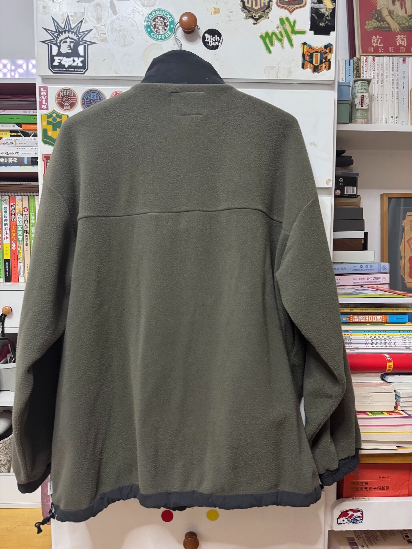 wtaps embroidered fleece pullover jacket