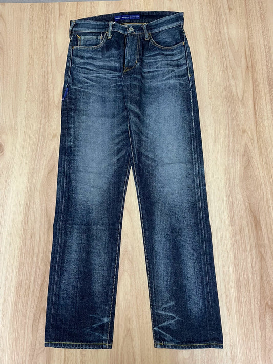 fragment lightning wash denim pants