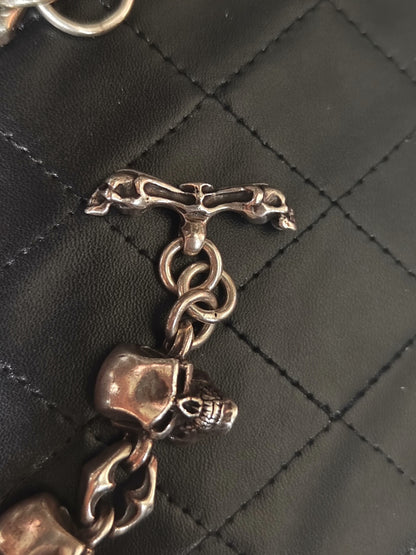 crazy pig skull bracelet in silver