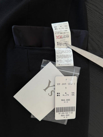 yohji yamamoto y's black minimalist blazer