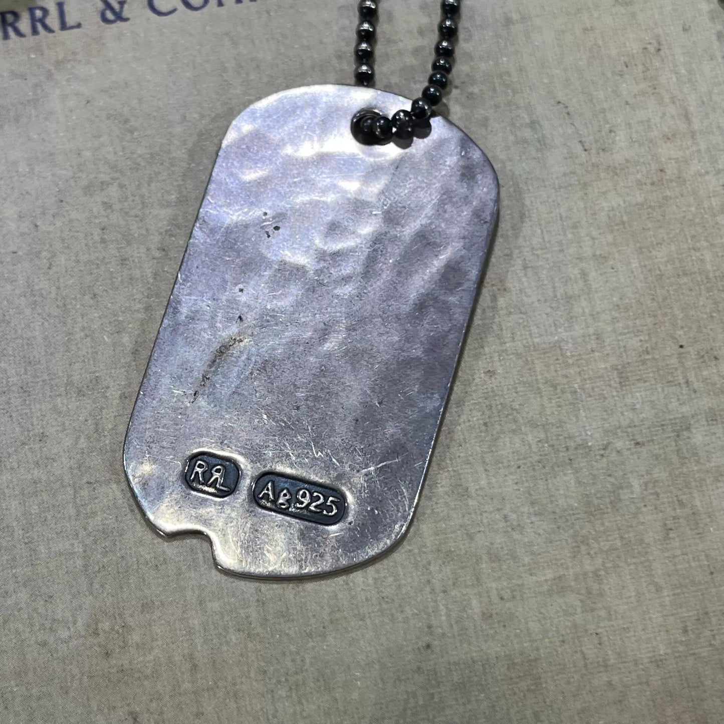 rrl silver dog tag necklace accessory