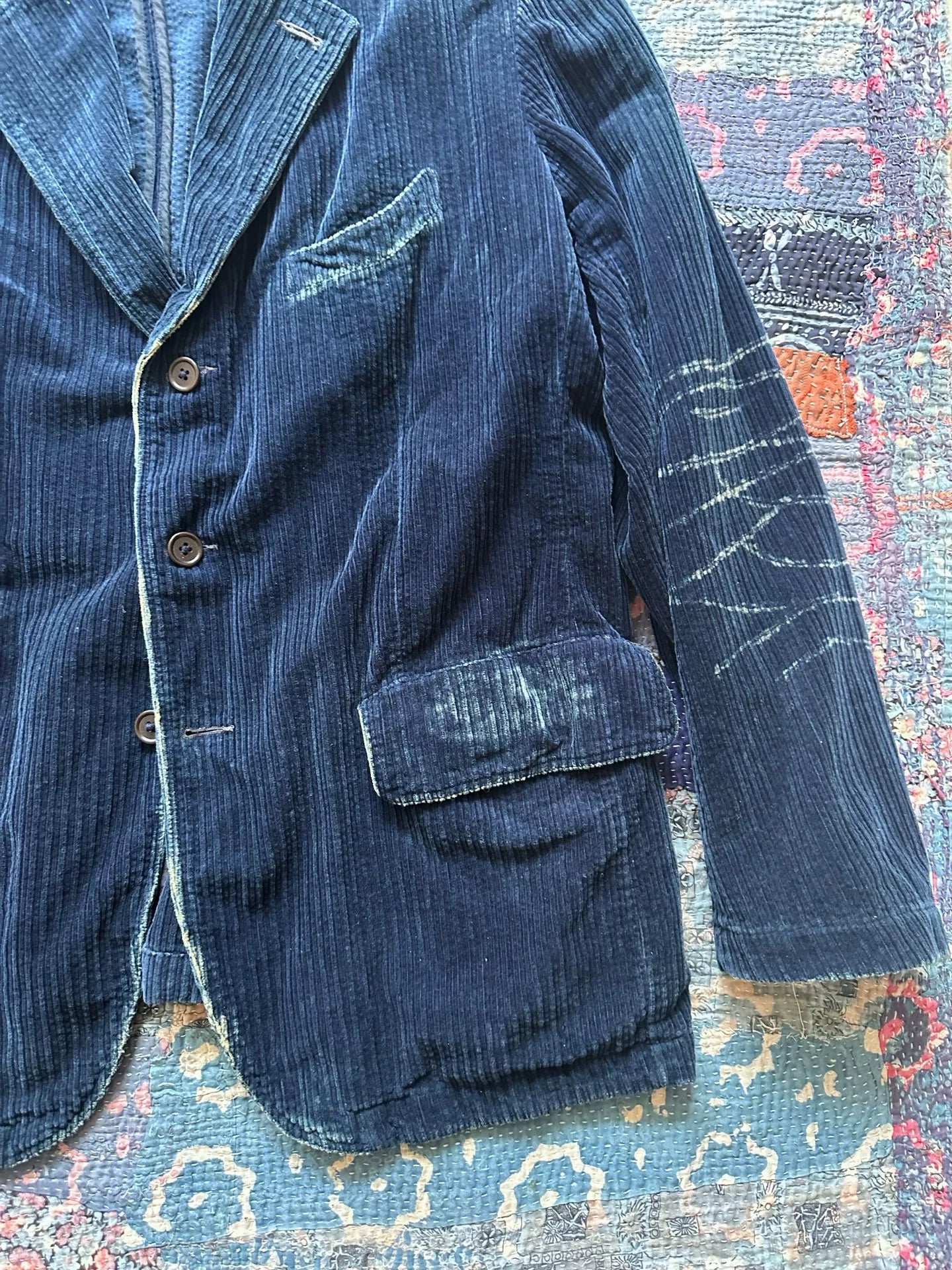 rrl blue denim corduroy blazer