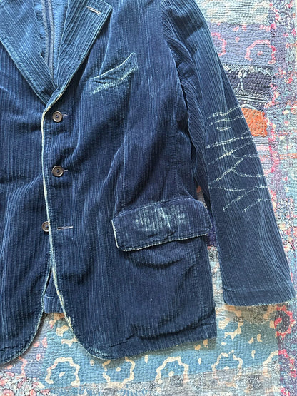 rrl blue denim corduroy blazer