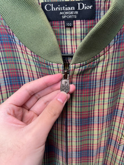 Christian Dior Green Plaid Zip Jacket
