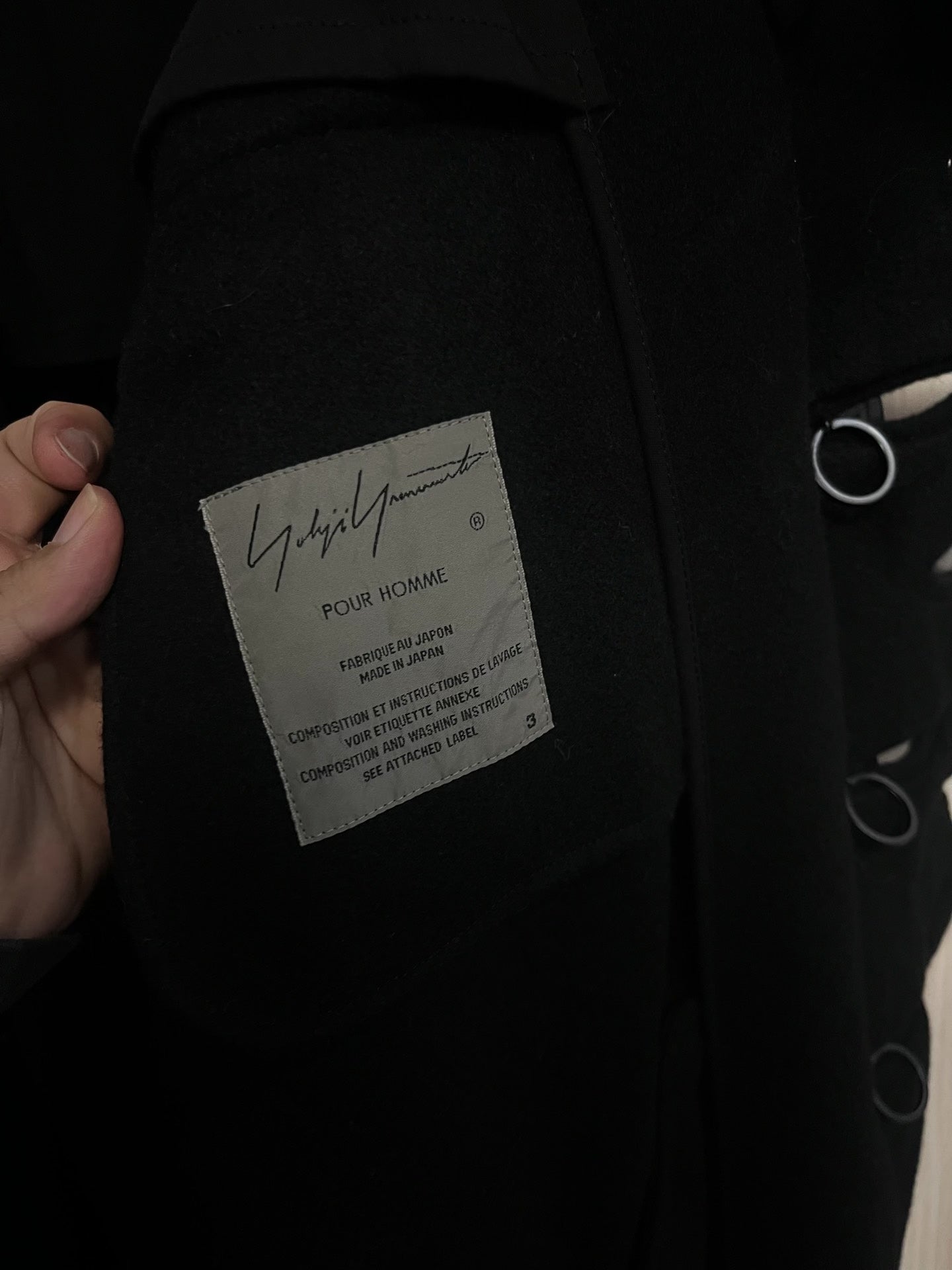 Yohji Yamamoto 19AS Shawl Collar Coat