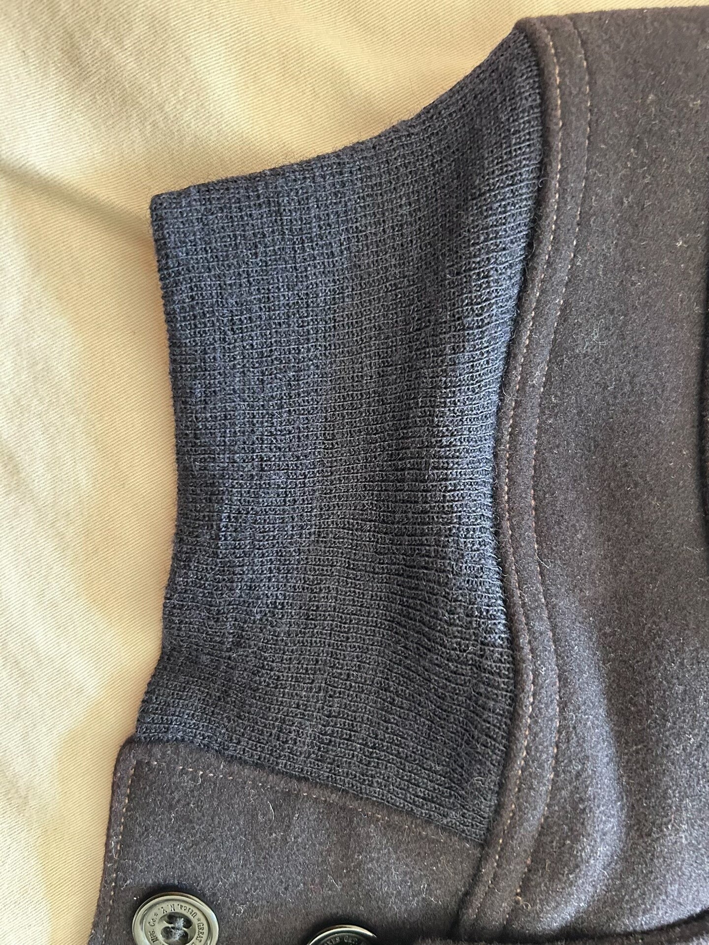 freewheelers A-1 wool coat in black