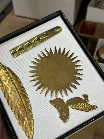 Yohji Yamamoto Gold Feather Duck Badge 4-Piece