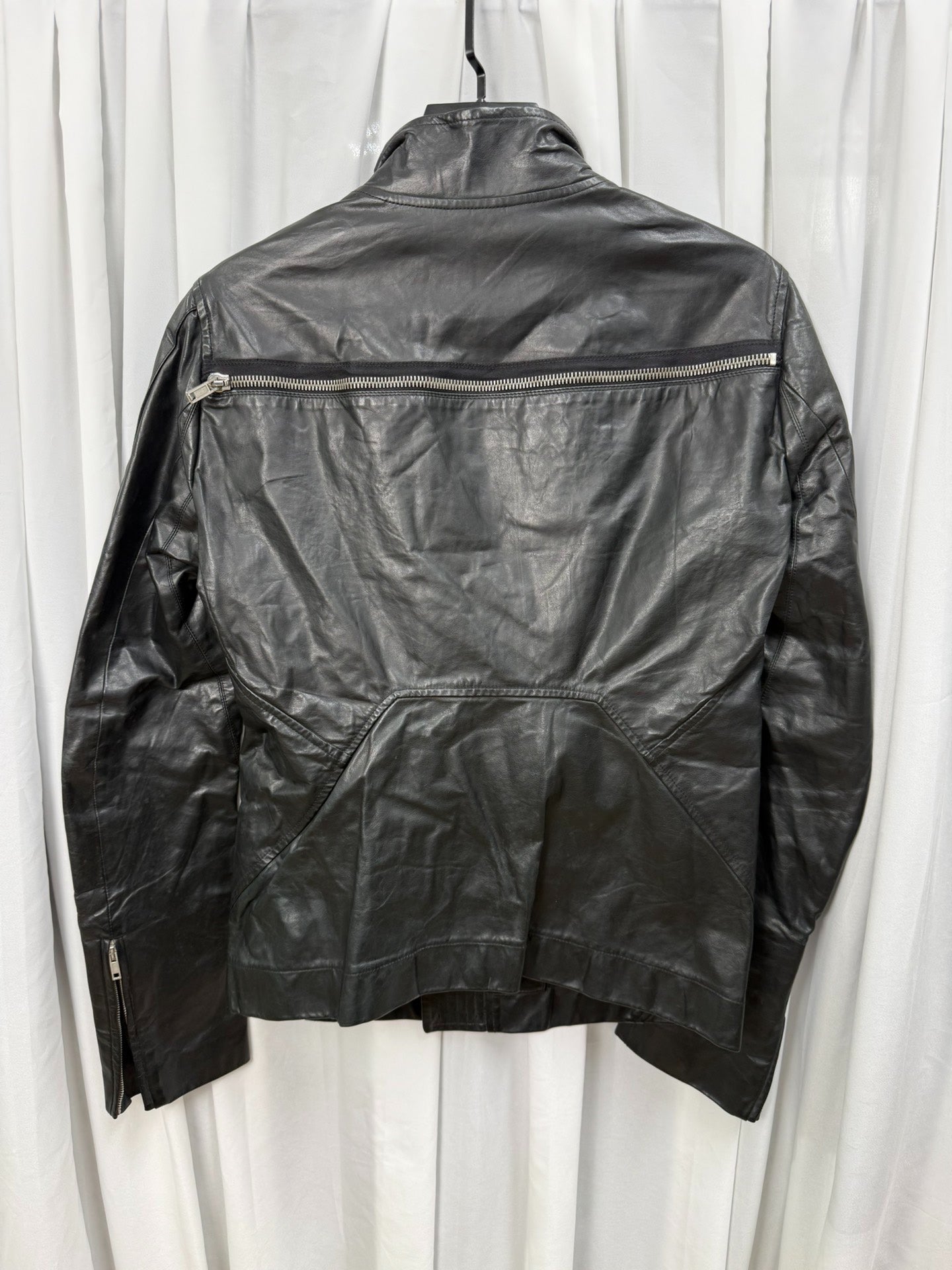 Rick Owens Stand Collar Biker Jacket