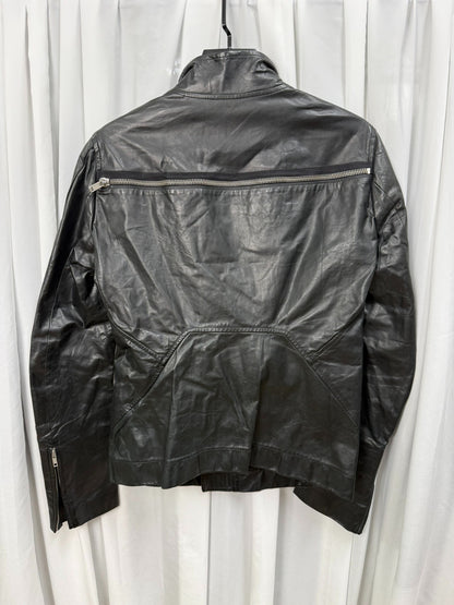 Rick Owens Stand Collar Biker Jacket