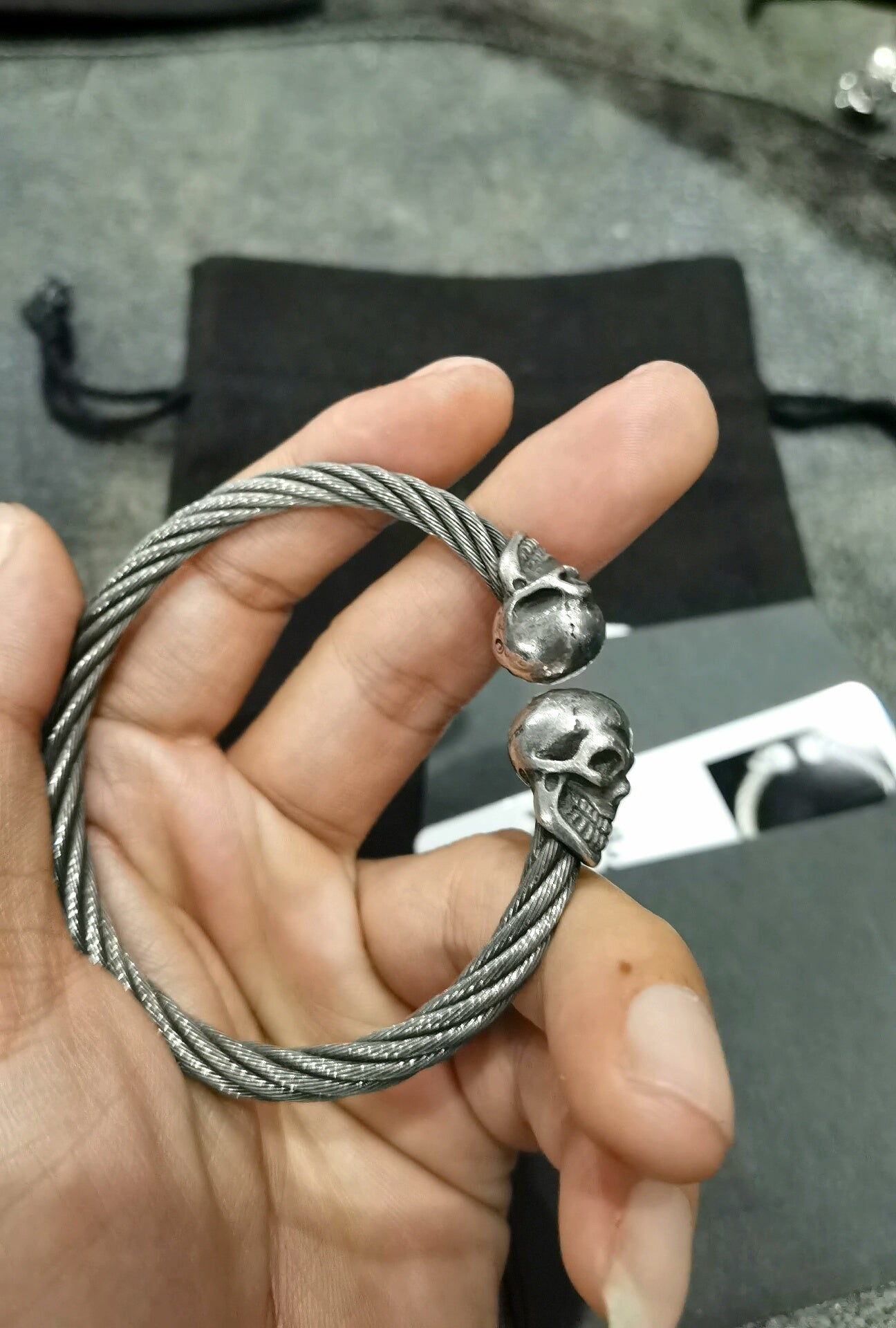 Gaboratory Skull Cable Wire Bangle