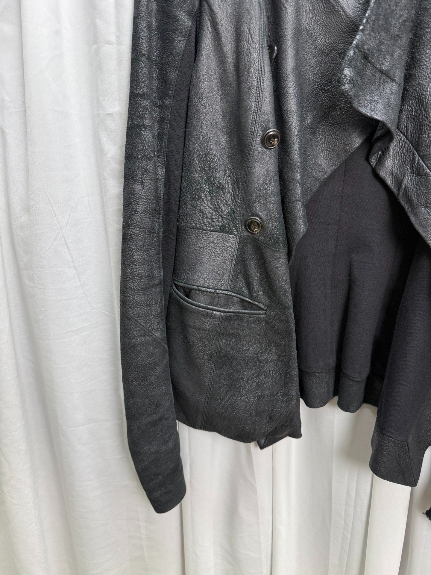 Rick Owens Suede Distressed Biker Jacket