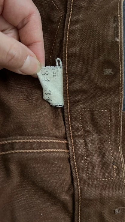 Freewheelers Brown Work Pants Size 34