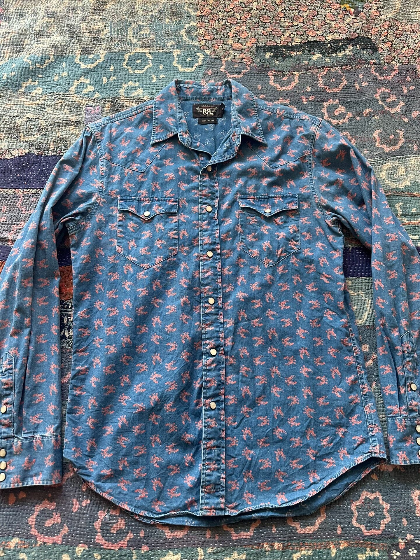 RRL Blue Dye Distressed Shirt