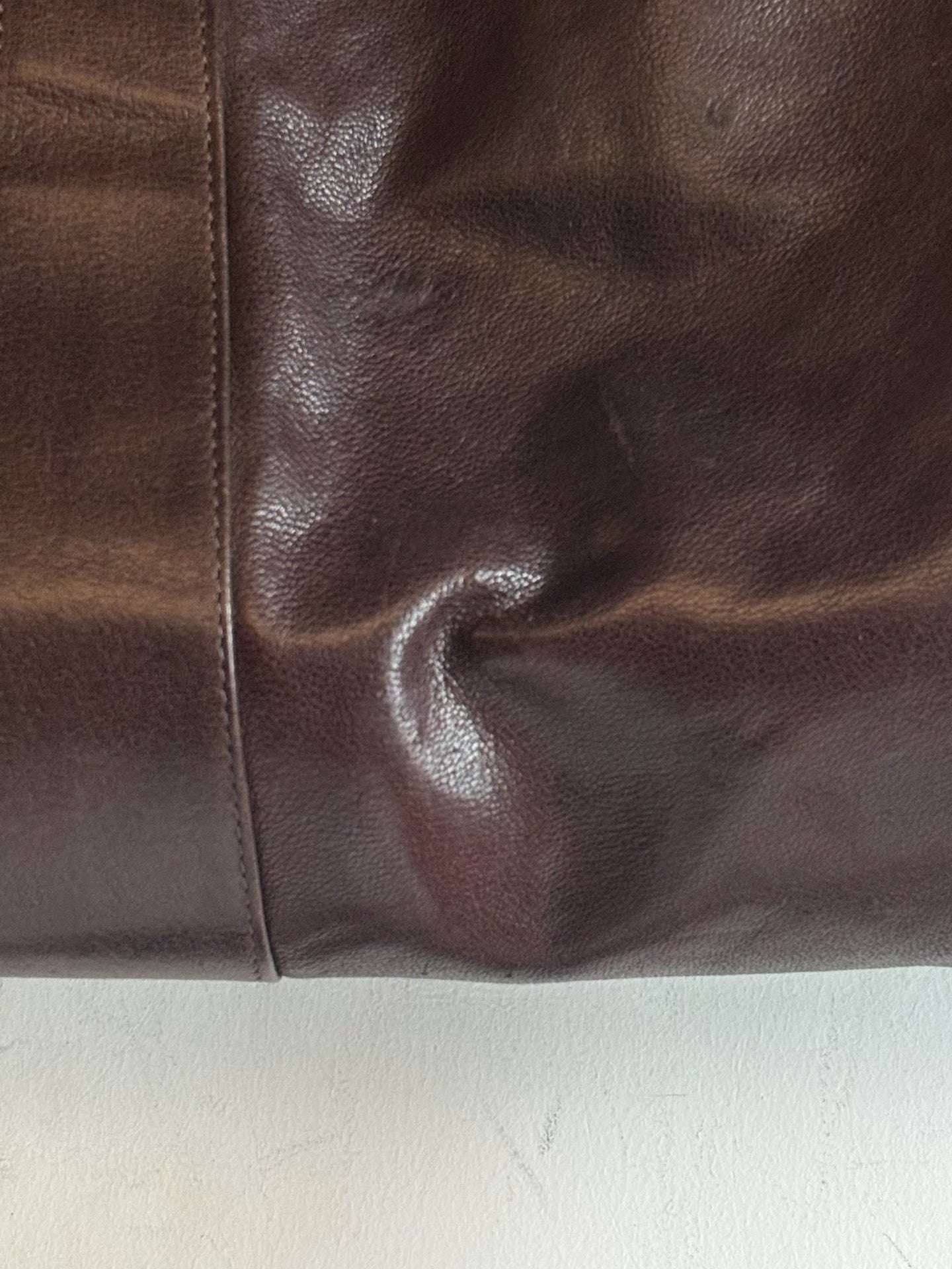 maison martin margiela camel leather travel bag