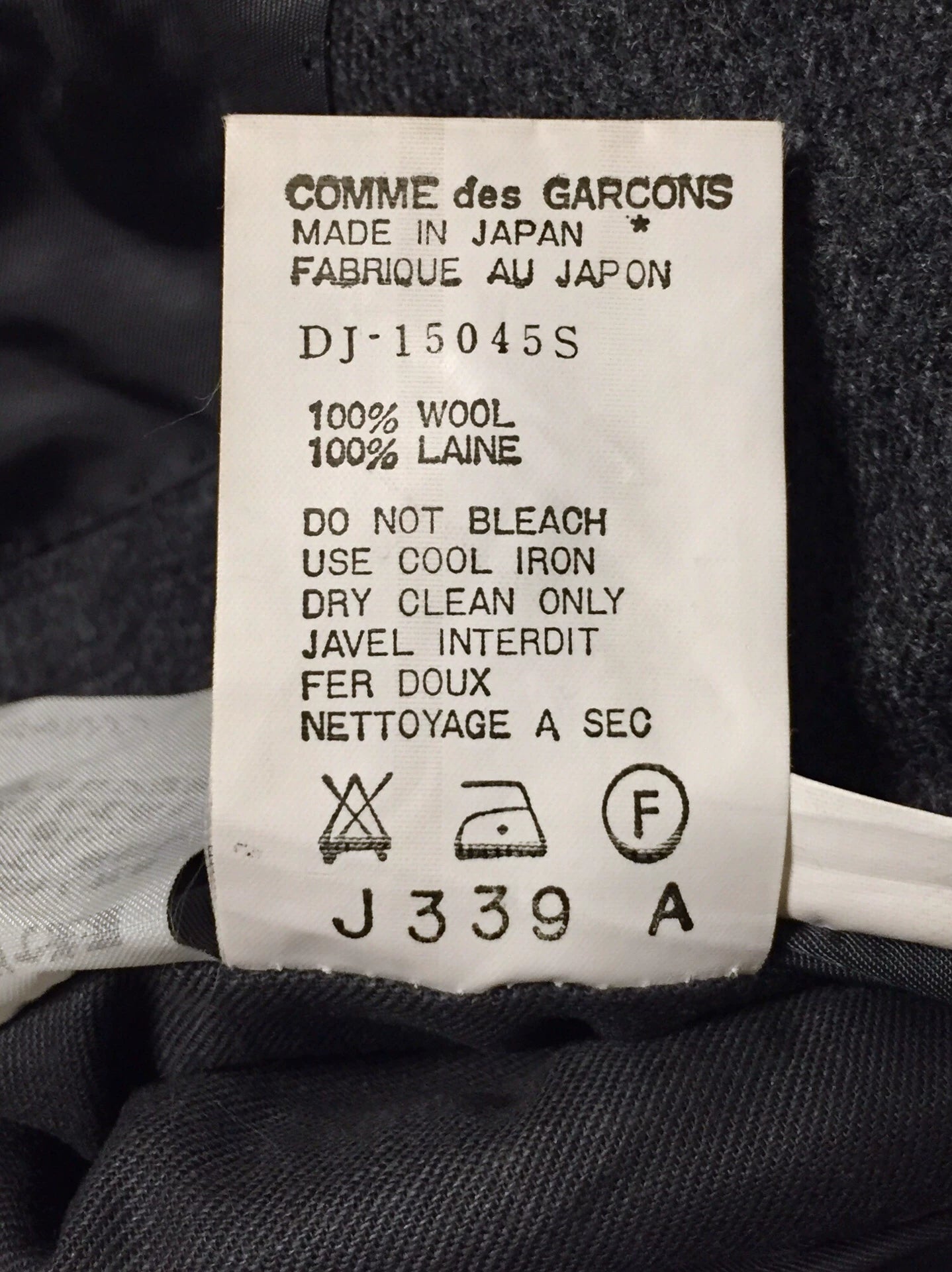 COMME des GARCONS Homme Deux Gray Wool Blazer
