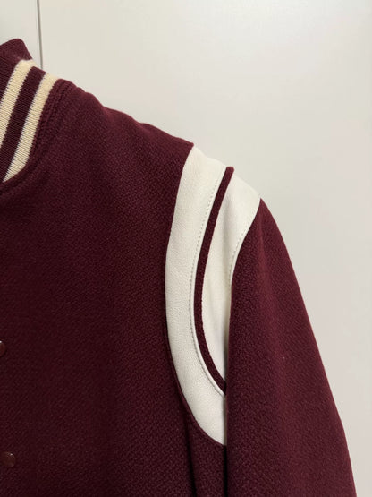 Saint Laurent Maroon Varsity Jacket