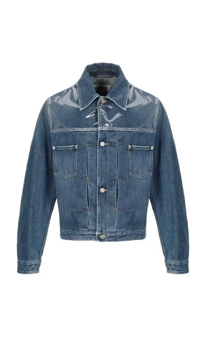maison margiela denim jacket with transparent details