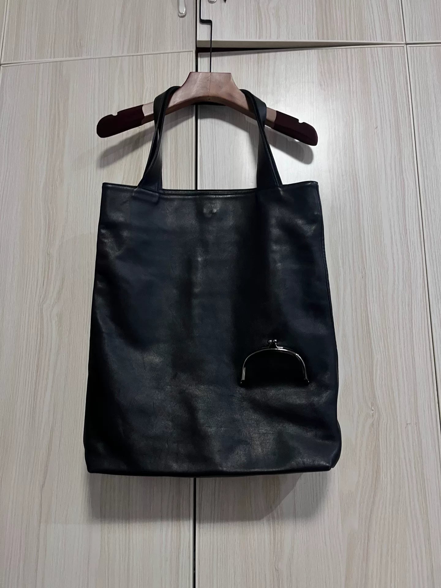 Yohji Yamamoto Black Leather Crossbody Bag