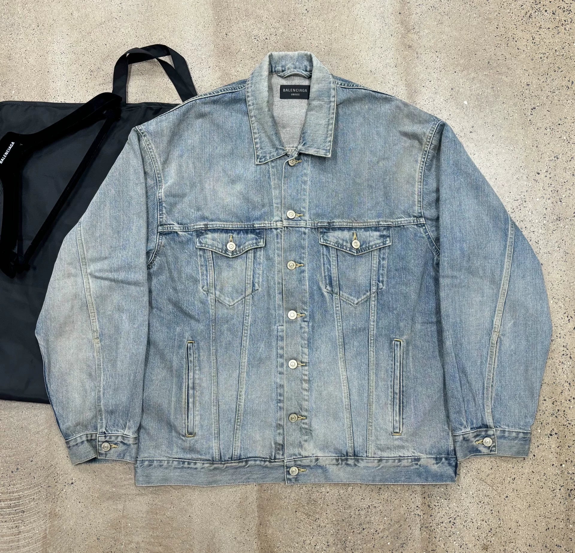 Balenciaga Classic Denim Jacket with Reflective Logo