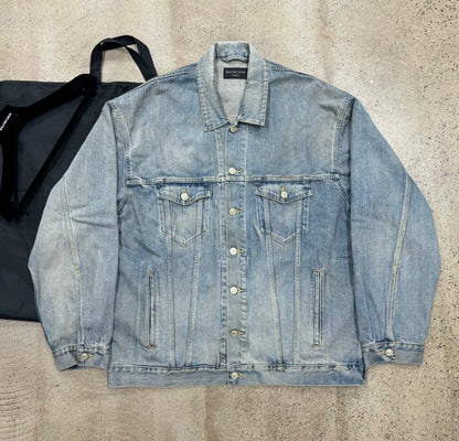 Balenciaga Classic Denim Jacket with Reflective Logo