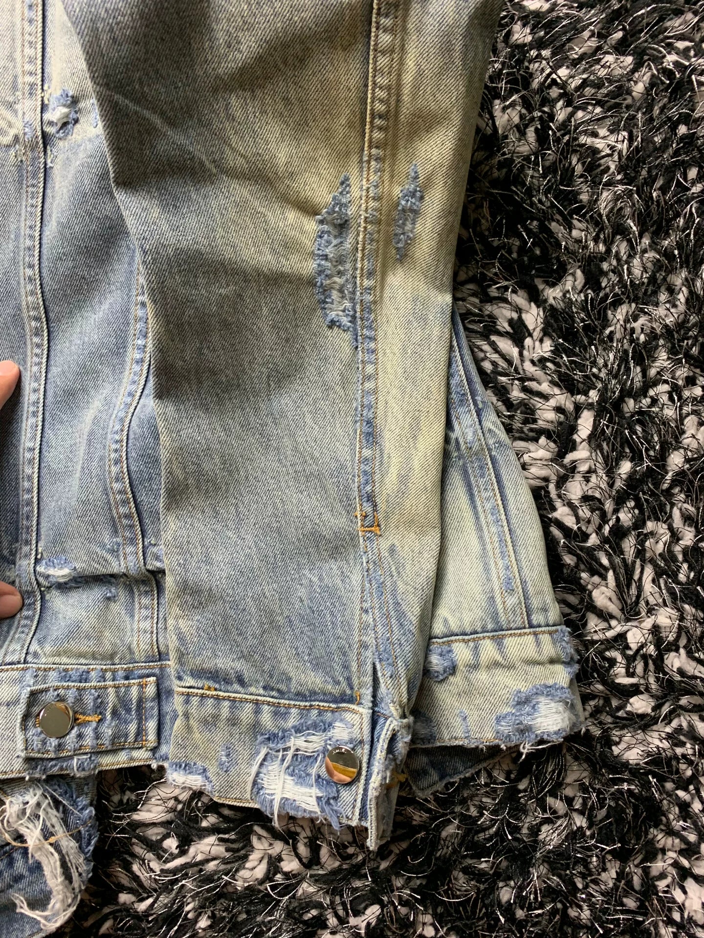 amiri拼皮牛仔夹克 denim jacket