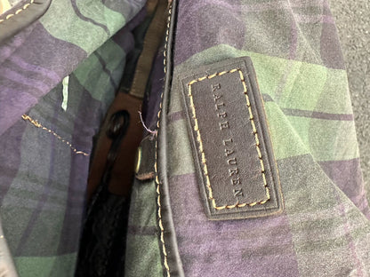 Ralph Lauren Waxed Leather Canvas Crossbody Bag